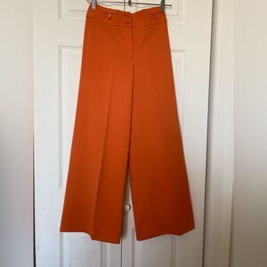 1970s Aries Paris High Waisted & Flared Orange Disco Pants